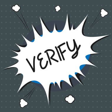Doğrulama gösterilen metin işareti. Kavramsal fotoğraf emin olun veya doğru accuratejustified bir şey olduğunu göstermek