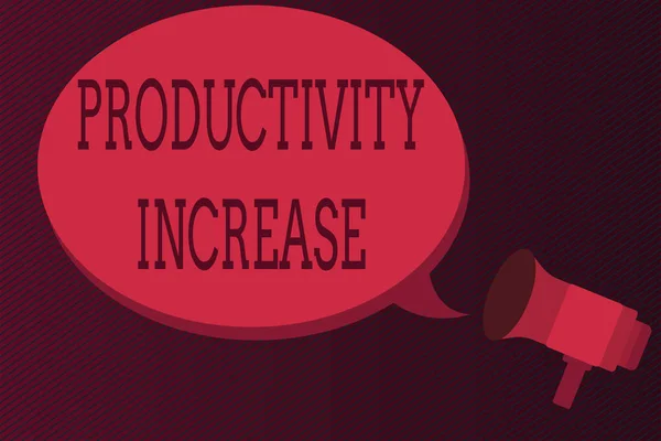 Testo di scrittura di parole Produttività Aumenta. Concetto aziendale per ottenere più cose fatte Uscita per unità di input del prodotto — Foto Stock