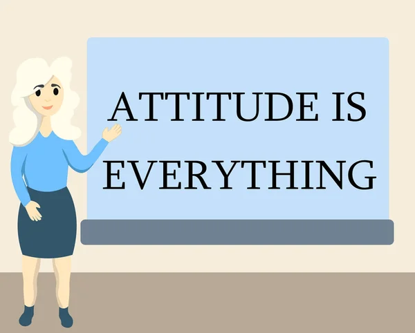 Writing note showing Attitude Is Everything. Business photo showcasing Positive Outlook is the Guide to a Good Life — Stock Photo, Image