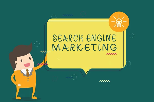 Writing Obs visar sökmotormarknadsföring. Företag foto skylta främja webbplats synlighet på sökte sidor — Stockfoto