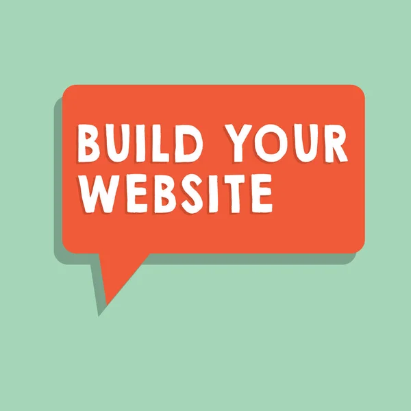 Text sign showing Build Your Website. Conceptual photo Setting up an ecommerce system to market a business — Stock Photo, Image