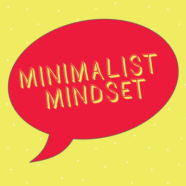 Scrivere testi in Word Mindset minimalista. Business concept per essere più consapevoli di ciò che la vita può offrire senza ingombro — Foto Stock