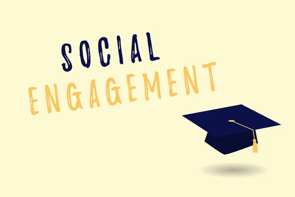 Textschild mit sozialem Engagement. Konzeptionelles Foto Grad des Engagements in einer Online-Community oder Gesellschaft — Stockfoto