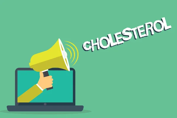 Írásbeli Megjegyzés mutatja a koleszterin. Bemutatják a jelen lévő állati sejtek és testfolyadékok szteroid alkohol üzleti fotó — Stock Fotó