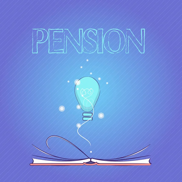 Texte textuel Pension. Concept d'entreprise pour Revenu des personnes âgées après la retraite Épargne pour les personnes âgées — Photo