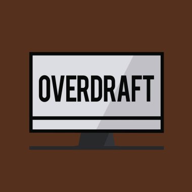 Kavramsal el kredili mevduat gösterilen yazma. İş fotoğraf bir daha fazla para çizerek banka hesabında açığı vitrine düzenlenen