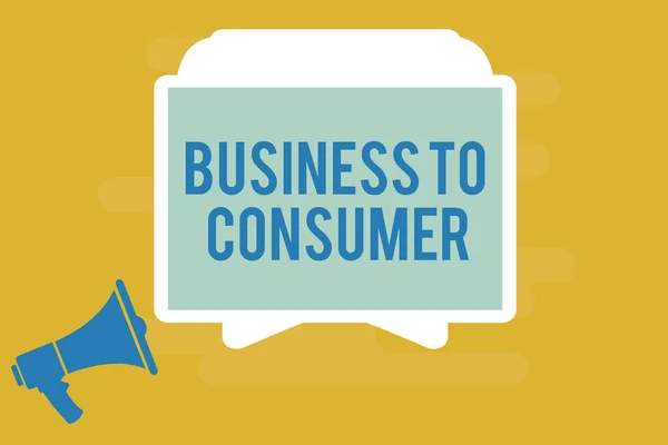 Nota de escritura que muestra Business To Consumer. Foto comercial que muestra Transacción Directa entre una Empresa y los usuarios finales — Foto de Stock