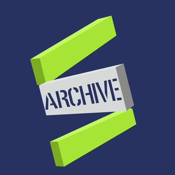 Textový znak ukazovat archiv. Konceptuální fotografie kolekce historické dokumenty, záznamy, poskytování informací — Stock fotografie