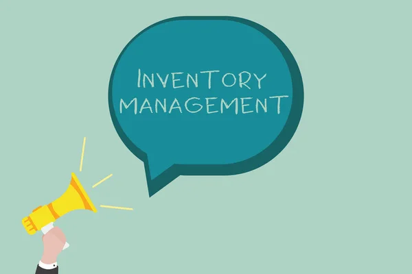 문자로 인벤 토리 관리 (Inventory Management). 주식 과 가격 을제어 하는 일을 감독하는 사업 개념 — 스톡 사진