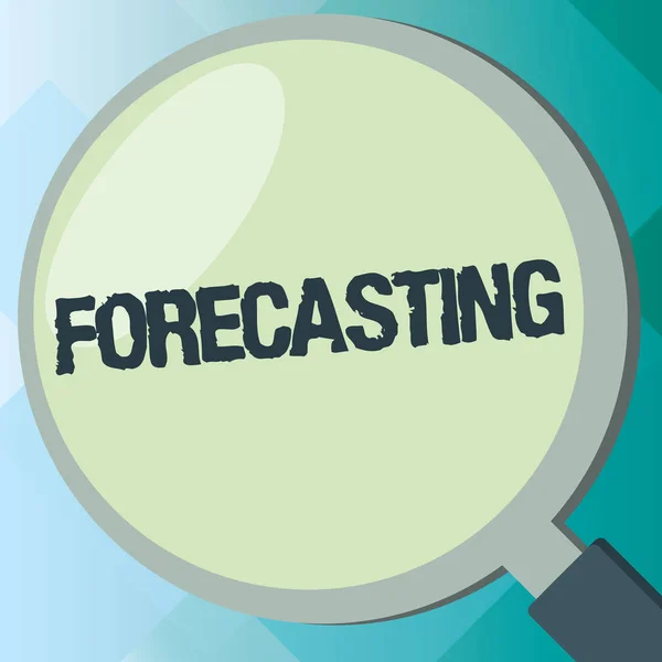 Handskrift text Forecasting. Begrepp som betyder förutsäga uppskattning en framtida händelse eller trend baserat på presentera data — Stockfoto