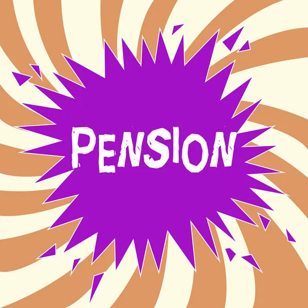 Handgeschreven tekst pensioen. Concept, wat betekent inkomen senioren verdienen na pensionering bejaarde jarenlang redt — Stockfoto