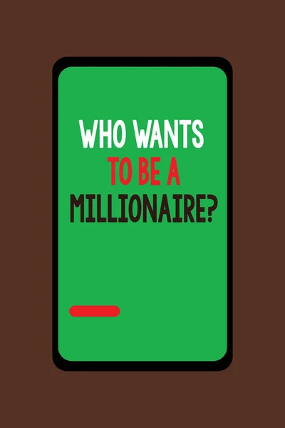 El yazısı metin kim istiyor için var olmak A milyoner soru. Servet garantili para oyunun anlam kavramı — Stok fotoğraf