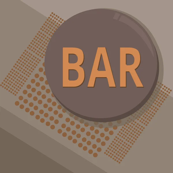 Writing note showing Bar. Business photo showcasing Restaurant cafe across which drinks and refreshments are served — Stock Photo, Image