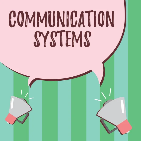 Word writing text Communication Systems. Geschäftskonzept für Informationsfluss Nutzung der Maschine zur Signalübertragung — Stockfoto
