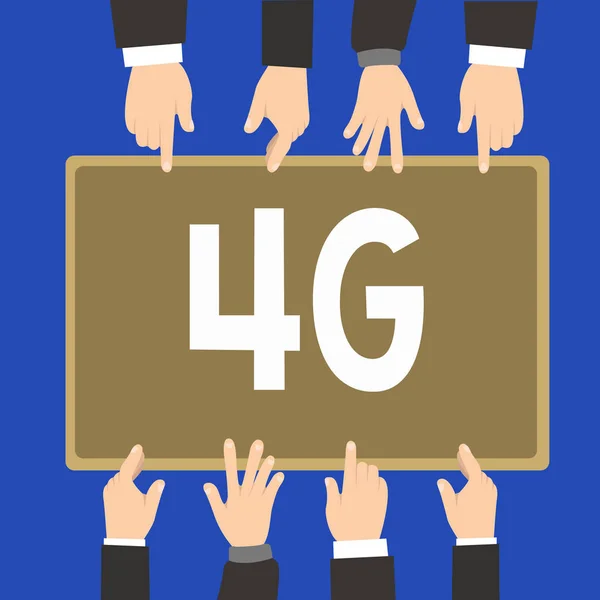 Написання тексту 4G. Концепція бізнесу для мобільного зв'язку Стандарт бездротового доступу до Інтернету на більш високій швидкості — стокове фото