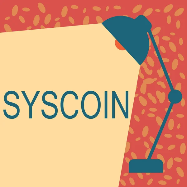 Пишу записку, показывающую Syscoin. Деловое фото, демонстрирующее криптовалюту Blockchain Digital currency Tradeable token — стоковое фото