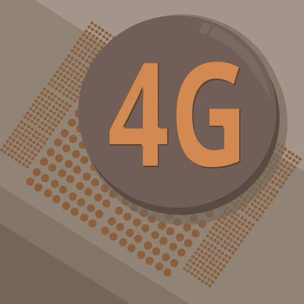 写笔记显示4g。商务照片展示移动通信标准无线互联网接入以更高的速度 — 图库照片