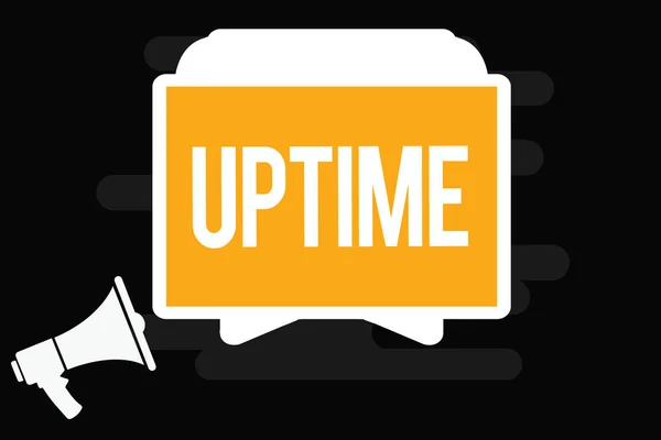 Текст Руки Uptime Концепция Означает Время Течение Которого Машина Особенно — стоковое фото