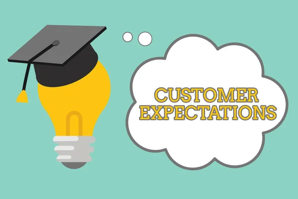 Word writing text Customer Expectations. Business concept for Benefits a Client Expect Surpass the needs and wants.