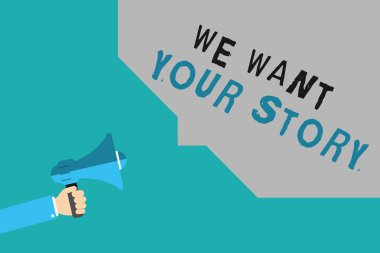 Biz istiyorum Your Story gösterilen Not yazma. Söyle bize bir şey bir bakış hakkında Your hayat tarih vitrine iş fotoğraf