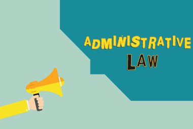 İdari Kanun 'u gösteren yazı. Bir hükümet tarafından oluşturulan kavramsal Kural Yönetmeliği