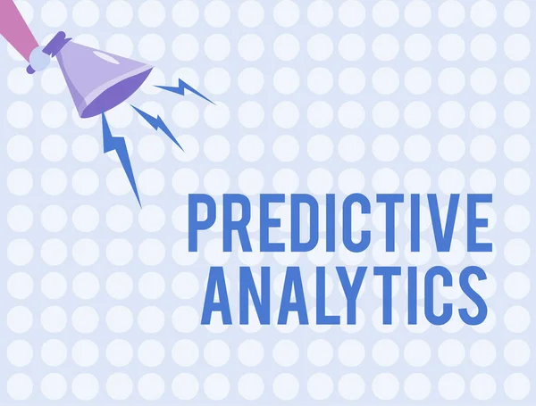 Texto de escritura de palabras Análisis predictivo. Concepto de negocio para optimizar la colección Lograr CRM Identificar al cliente —  Fotos de Stock