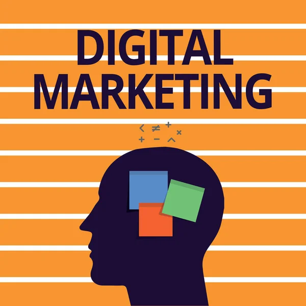 Tekst teken weergegeven: Digital Marketing. Conceptuele foto promotie van producten of merken via elektronische media — Stockfoto