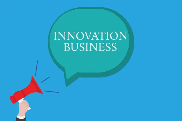 Innovation Business 'ı gösteren kavramsal el yazısı. İş fotoğrafı metni Yeni Fikirler Çalışıyor Metodoloji Hizmetlerini Tanıttı — Stok fotoğraf