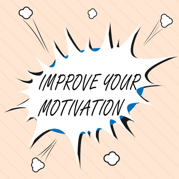 Word schrijven tekst verbeteren uw motivatie. Businessconcept voor Boost uw self drive verbeteren motieven en doelstellingen — Stockfoto
