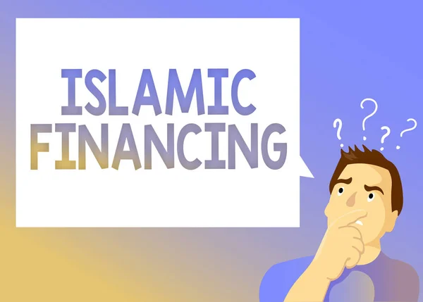 Textskylt Som Visar Islamisk Finansiering Konceptfoto Bankverksamhet Och Investeringar Som — Stockfoto