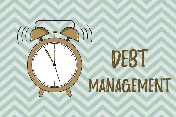 문자 메시지 작성 Debt Management 의 관리. 채무자와 채권자 사이의 공식적 인 계약을 의미하는 개념 — 스톡 사진