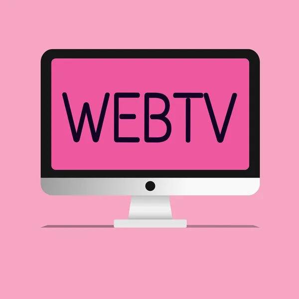 Texto de escritura Webtv. Concepto que significa programas de transmisión de Internet producidos tanto en línea como tradicionales — Foto de Stock