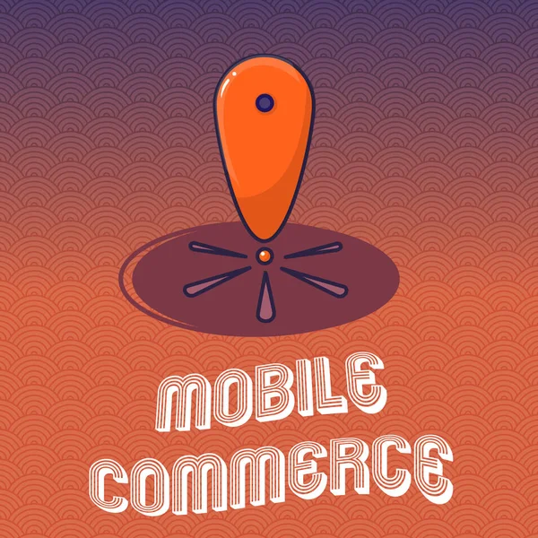 Tekstbord met Mobile Commerce. Conceptuele foto Mobiele telefoon gebruiken om online commerciële transacties uit te voeren — Stockfoto
