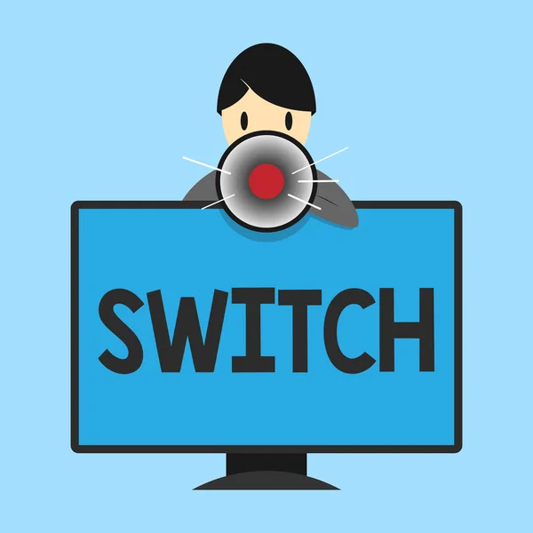 Ordet skriva text Switch. Affärsidé för enhet för göra och breaking anslutningen i elektrisk krets — Stockfoto