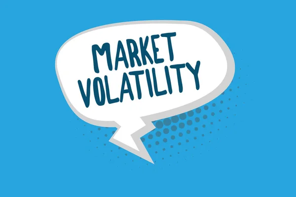 Texto para escrita de palavras Market Volatility. Conceito de negócio para os preços dos títulos subjacentes flutua Estado de estabilidade — Fotografia de Stock