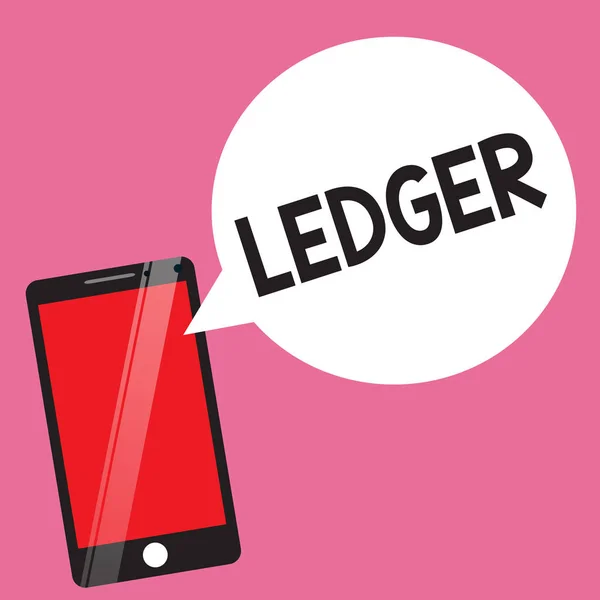 Текст для почерку Ledger. Концепція, що означає книга або інша колекція фінансових рахунків плоска кам'яна плита — стокове фото