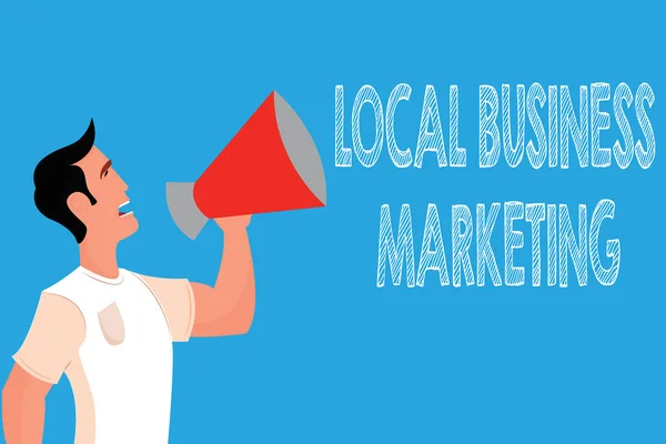 Текст для написания слов Local Business Marketing. Бизнес-концепция Localized Specification on Store — стоковое фото