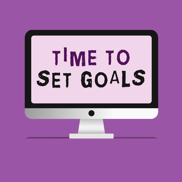 Handwriting text writing Time To Set Goals. Concept meaning Desired Objective Wanted to accomplish in the future — Stock Photo, Image