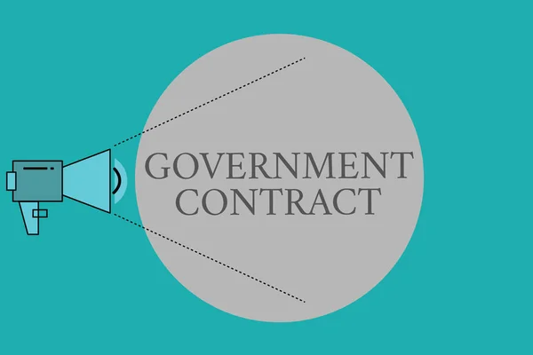 政府契約を示す概念的な手書き。ビジネス写真テキスト管理者にサービスを販売する契約プロセス — ストック写真