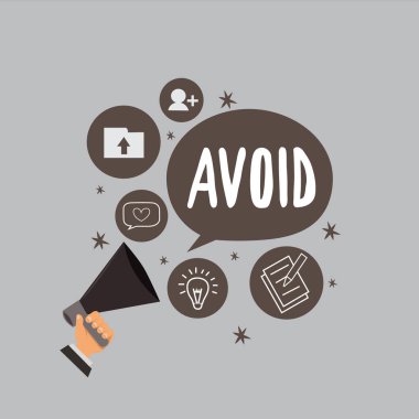 Kaçının gösterilen metin işareti. Kavramsal fotoğraf Contrive biriyle tanışmak değil bir şey yapmaktan kendini durdur