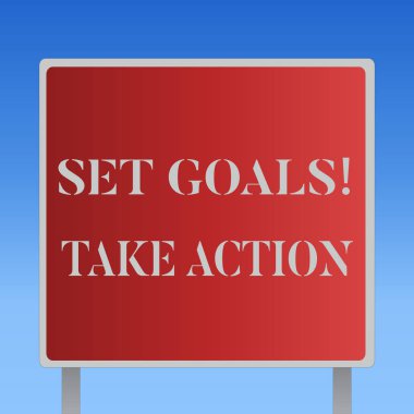 Ayarla hedefleri almak eylem gösteren Not yazma. Hareket üzerinde belirli bir vitrine ve açıkça koydu planları iş fotoğraf