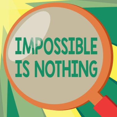 Kavramsal el imkansız gösteren yazılı bir şey değil. Bir şey vitrine iş fotoğraf mümkün inanmak olasılığı bölge olduğunu