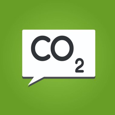 CO2 gösterilen metin işareti. Kavramsal fotoğraf küresel ısınmaya katkıda yanmayı sera gazı