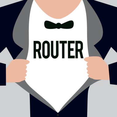 Yönlendirici gösterilen Not yazma. Oluklar eklem yapma marangozluk iş fotoğraf vitrine güç aracı şeklindeki kesici ile kullanılan