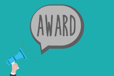 Ödülü gösterilen metin işareti. Kavramsal Fotoğraf Ödülü ve öteki bir başarı onuruna verilen tanıma