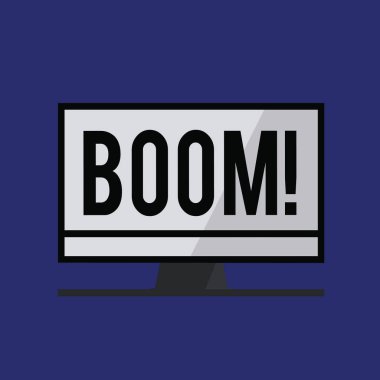 Kavramsal el Boom gösterilen yazma. İş fotoğraf metni yüksek sesle derin rezonans ses ani ekonomik büyüme ani genişletme