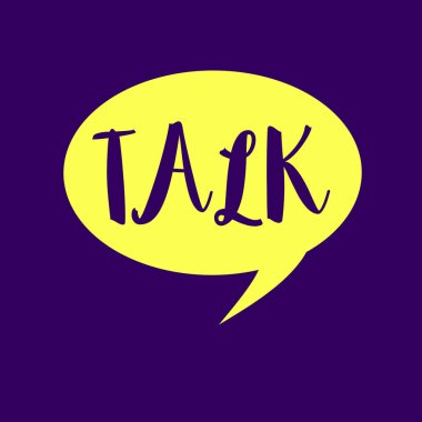 Talk gösterilen Not yazma. Express fikirlerini ve duygularını iletişim tarafından konuşulan sözcüklerin Speak Voice vitrine iş fotoğraf
