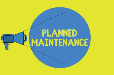 Planlı Bakım 'ı gösteren bir not yazıyorum. İş fotoğrafı gösterimi Yapılacak kontroller Düzenli bir Bazis üzerinde planlanacak