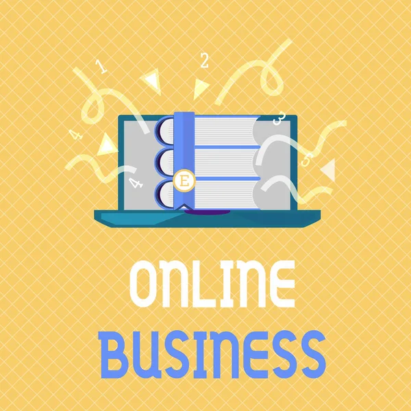 Texte d'écriture Word Online Business. Concept d'entreprise pour le partage d'informations sur les transactions commerciales sur Internet — Photo