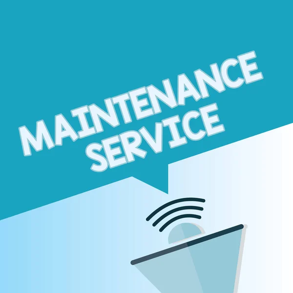 Word writing text Maintenance Service. Business concept for Keep a Product Service in Good Operating Condition